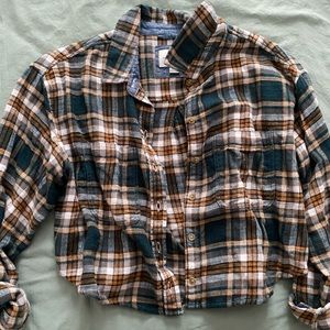 AE cropped plaid shirt